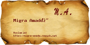 Migra Amadé névjegykártya